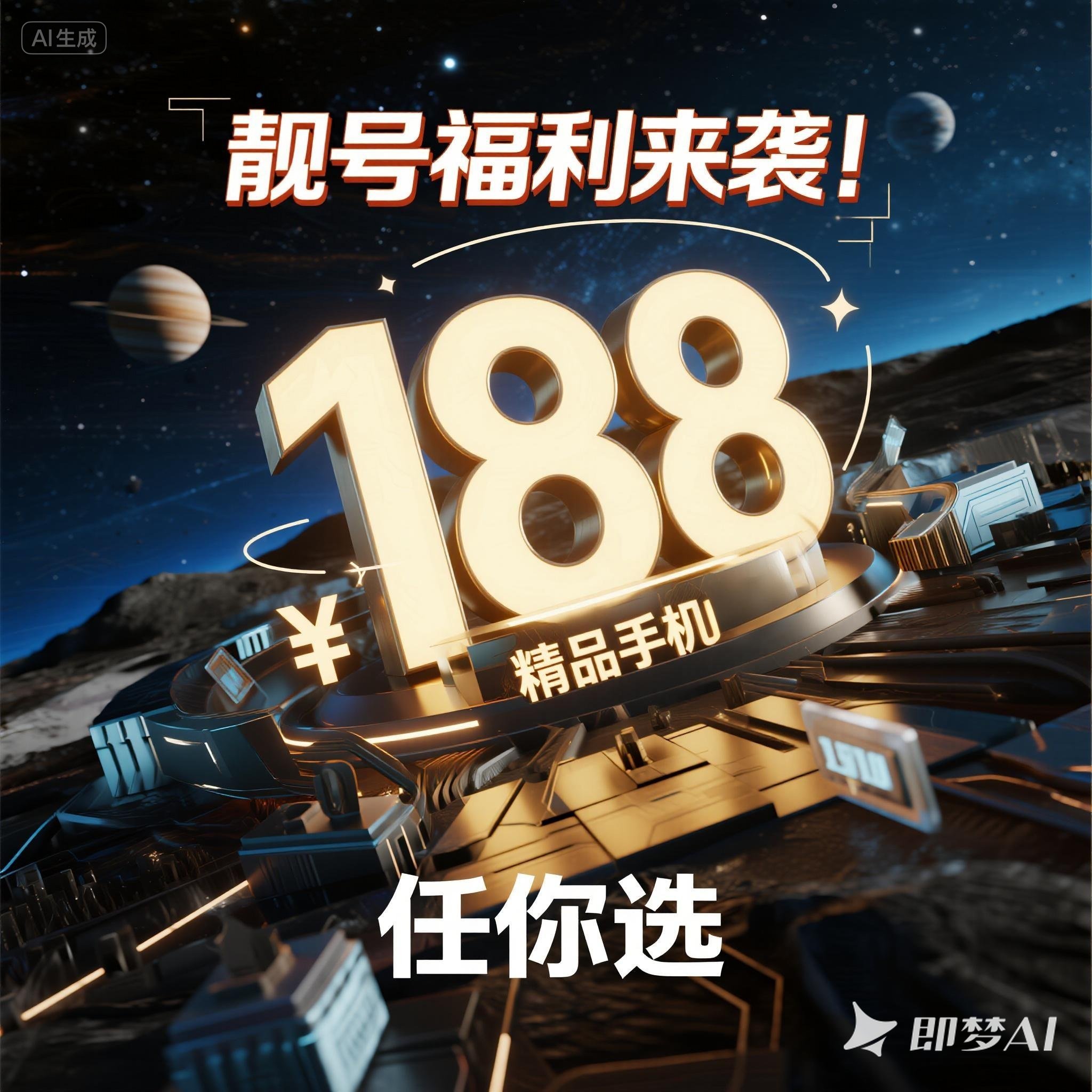 惠济区靓号福利来袭！188 开头精品号码任你选。